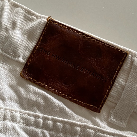 White Denim Straight Leg Jeans - Picture 3 of 3